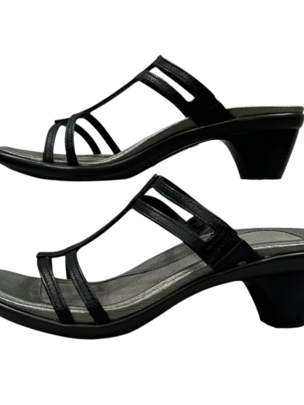 Naot Loop Black Leather Strappy Slide Sandal Size 38 - Picture 2 of 9